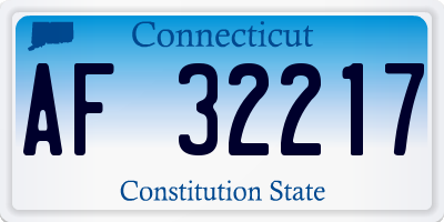 CT license plate AF32217