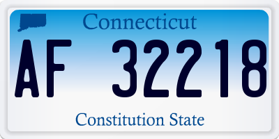 CT license plate AF32218