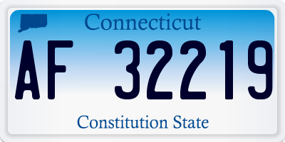 CT license plate AF32219