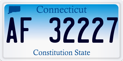 CT license plate AF32227