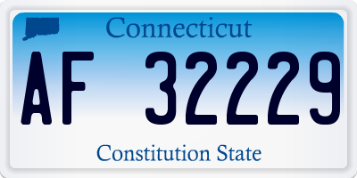 CT license plate AF32229