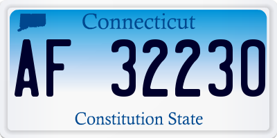 CT license plate AF32230