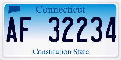 CT license plate AF32234