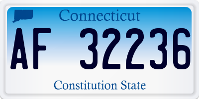 CT license plate AF32236