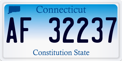 CT license plate AF32237