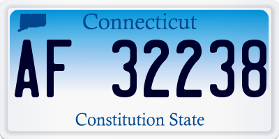 CT license plate AF32238
