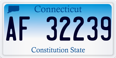CT license plate AF32239