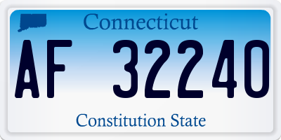 CT license plate AF32240