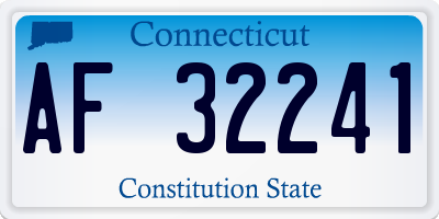 CT license plate AF32241