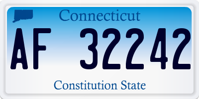 CT license plate AF32242