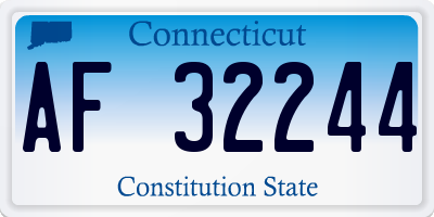 CT license plate AF32244