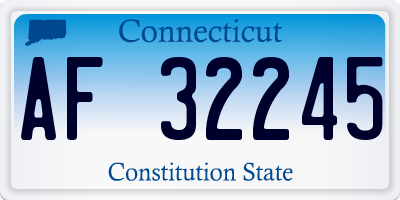 CT license plate AF32245