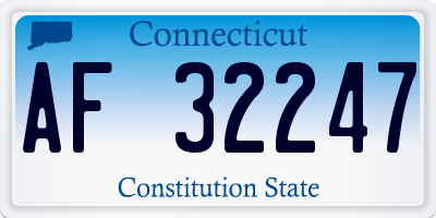 CT license plate AF32247