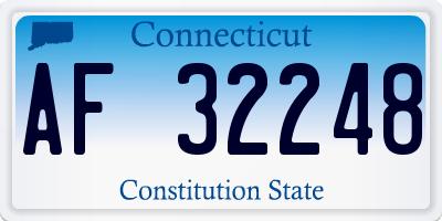 CT license plate AF32248