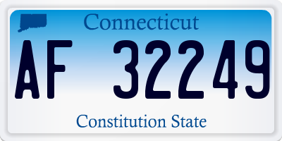 CT license plate AF32249