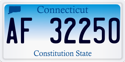 CT license plate AF32250