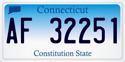 CT license plate AF32251