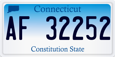 CT license plate AF32252