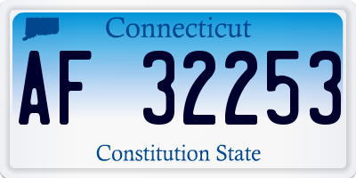 CT license plate AF32253