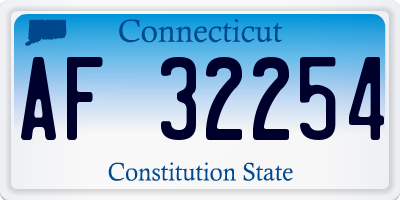 CT license plate AF32254