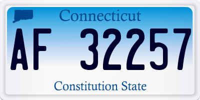 CT license plate AF32257