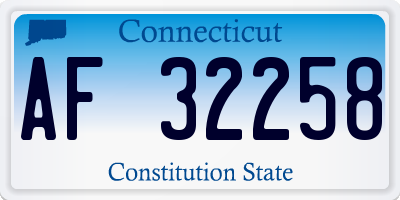 CT license plate AF32258