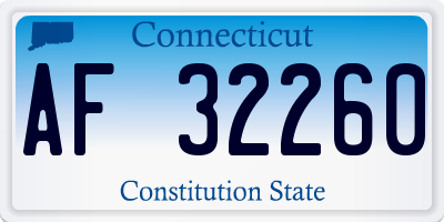 CT license plate AF32260