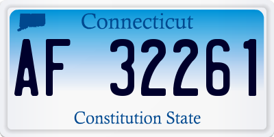 CT license plate AF32261