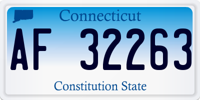 CT license plate AF32263