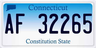 CT license plate AF32265