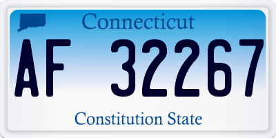 CT license plate AF32267