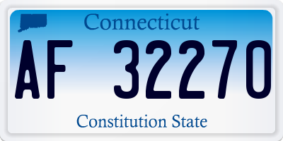 CT license plate AF32270