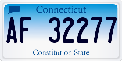 CT license plate AF32277