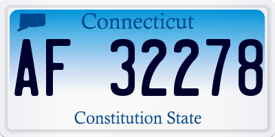 CT license plate AF32278