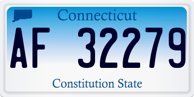 CT license plate AF32279