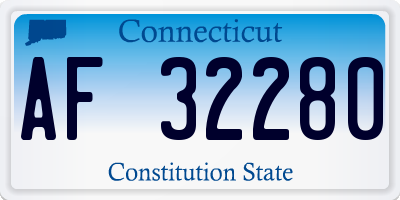 CT license plate AF32280