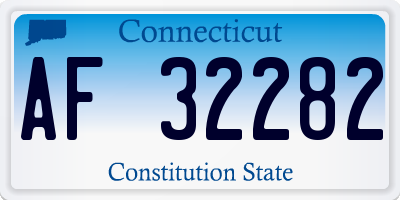 CT license plate AF32282