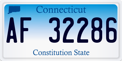 CT license plate AF32286