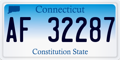 CT license plate AF32287