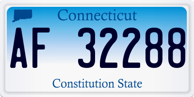 CT license plate AF32288