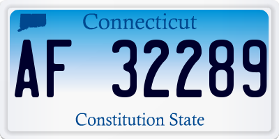 CT license plate AF32289