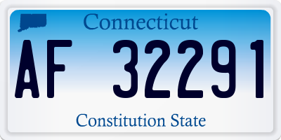 CT license plate AF32291
