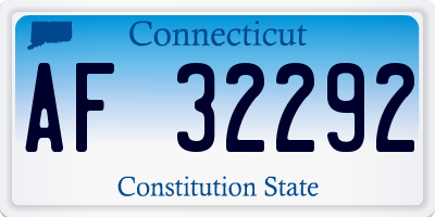 CT license plate AF32292