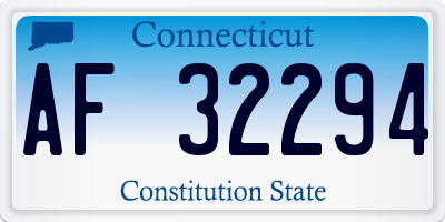 CT license plate AF32294