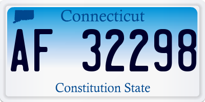 CT license plate AF32298