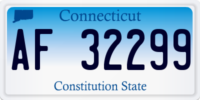 CT license plate AF32299
