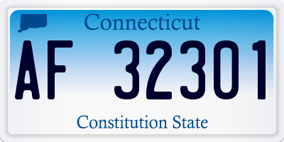 CT license plate AF32301