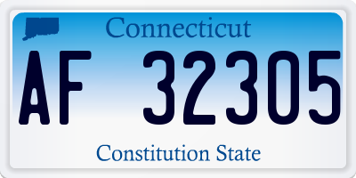 CT license plate AF32305