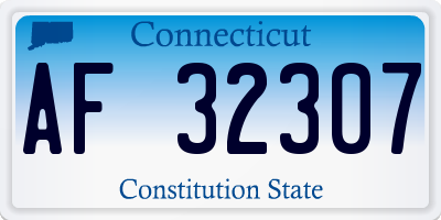 CT license plate AF32307