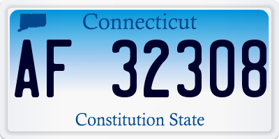 CT license plate AF32308
